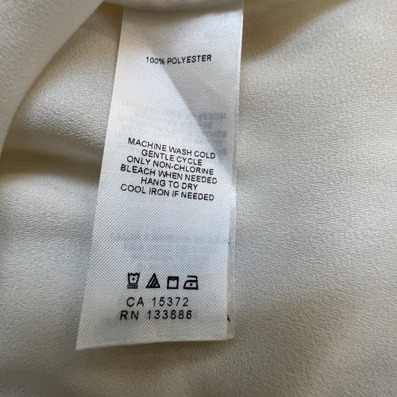 Joe Fresh Sheer Pull Over Blouse Neck Ties Sheer Size XL Beige Top 3/4 Sleeve - Picture 7 of 7